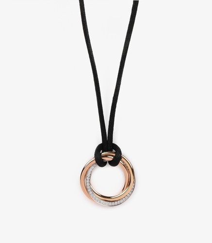 Cartier Diamond Silk Cord 18ct Gold Medium Trinity Necklace