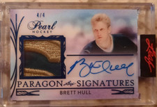 2020-21 LEAF PEARL HOCKEY BRETT HULL PARAGON SIGNATURES AUTO PATCH 4/4 STARS