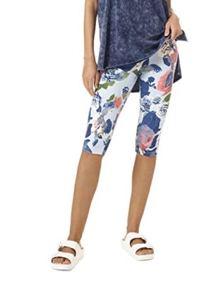 HUE U23437 Capri Leggings Blue Floral Wild Rose ( XS )