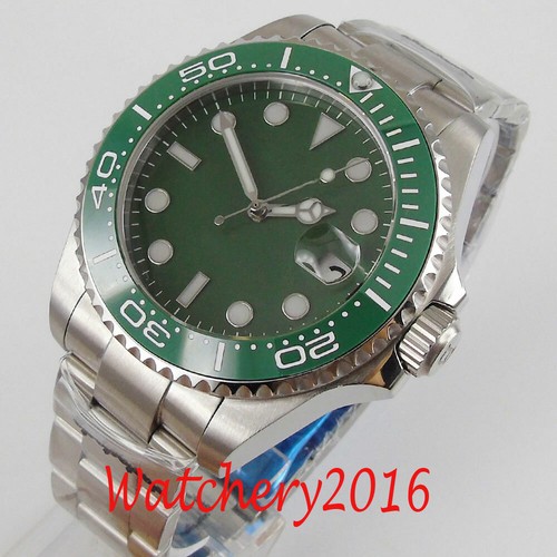 43 mm automático para hombre Wacth NH35A PT5000 Miyota correa ostra cristal zafiro fecha - Imagen 4 de 14