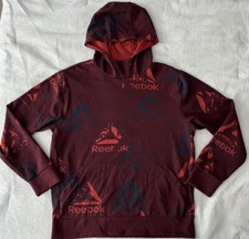 REEBOK Mens Large Hoodie All Over Print AOP Hooded Sweatshirt Unwind Port Royale