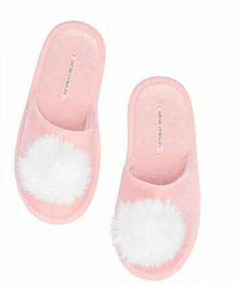 white pom pom slippers