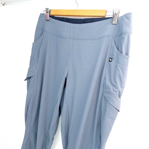 Macpac Long Pants Womens Sz 12-14 Dark Grey Lightweight Elastic Waist Hem Pocket - Picture 4 of 12