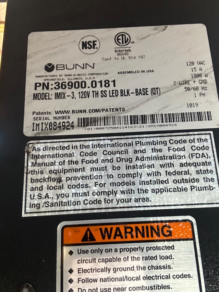 Máquina comercial de capuchino/té BUNN - 3 dispensadores a un precio minorista de $2500 en adelante Foto 4 de 4