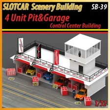 Slotcar Scenery Building 4 Unit Pit &Garage w/Control Center Scalextric, Carrera