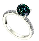 2.5 Ct Blue Round Cut Vvs1 Moissanite Engagement Ring Sterling Silver Size 7