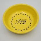 Genuine Fiesta Cat HLC Bowl Dish 5.75" Yellow Petware Ceramic USA  (F4)
