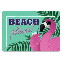 Beach Please FußMatte In 35X50 Cm Ohne Rand Mit Coolem Flamingo