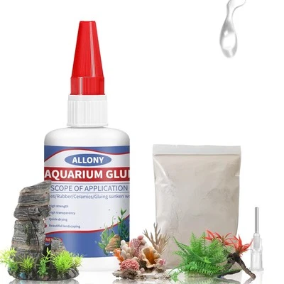 Allony Aquarium Glue, Glue Plants for Rocks, Aquascaping Clear 50ml