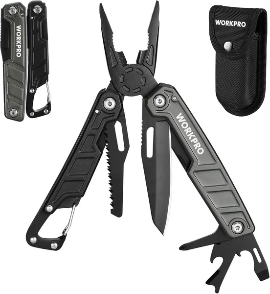 Multitool 11-In-1 Faltbar Edelstahl Werkzeug Mit Karabiner Tragtasche Outdoor-image