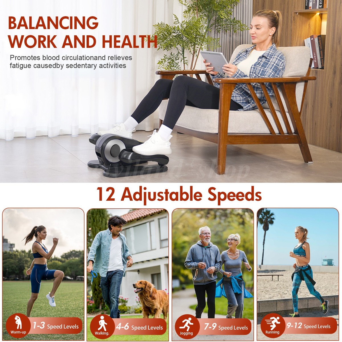 Seated Machine Ellipse Leg Exerciser as Seen on TV Under Desk Elliptical Machine View 6