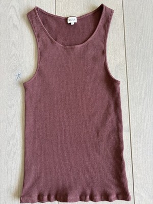 KULE Women's Ribbed BROWN Sleeveless Tank Top Size Large Stretchable