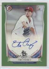 2014 Bowman Retail Prospect Green 63/100 Tim Cooney #PA-TC Auto sq1