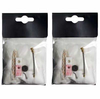 2-Pack Lighter Repair Set 7PCS Each Cotton Wheel Spring Rivet Wick For ZIPPO