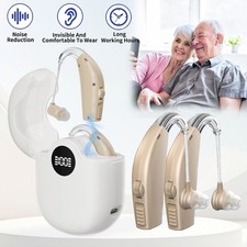 Pair Hearing Aid Sound Amplifier for Hard Hearing Seniors Invisible Rechargeable