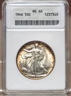 1946 WALKING LIBERTY HALF DOLLAR ANACS MS60 1237340 - OLD HOLDER