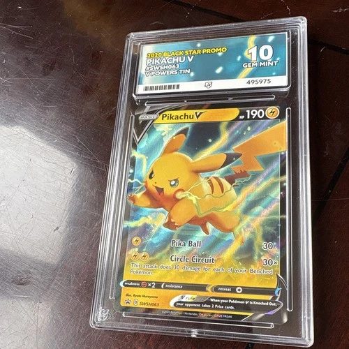 Pokémon Pikachu V SWSH063 Sword & Shield Promo Holo ACE Grading 10 2020 EN