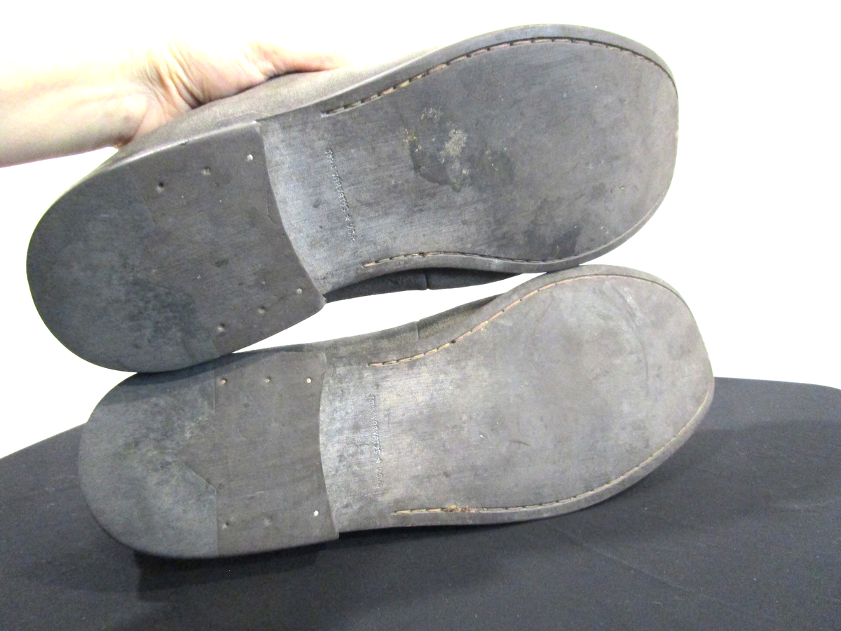 John Varvatos Gray Suede Leather Slip On Loafers Shoes Men 