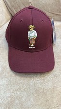 Polo Ralph Lauren Cap Red Polo Bear Adjustable Leather Strap Baseball Men