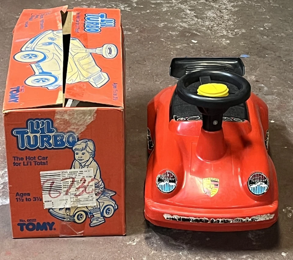 DE COLECCIÓN TOMY #6022 "LiL' TURBO" PORSCHE CHILD'S RIDE ON TOY con CAJA ORIGINAL Foto 3 de 4