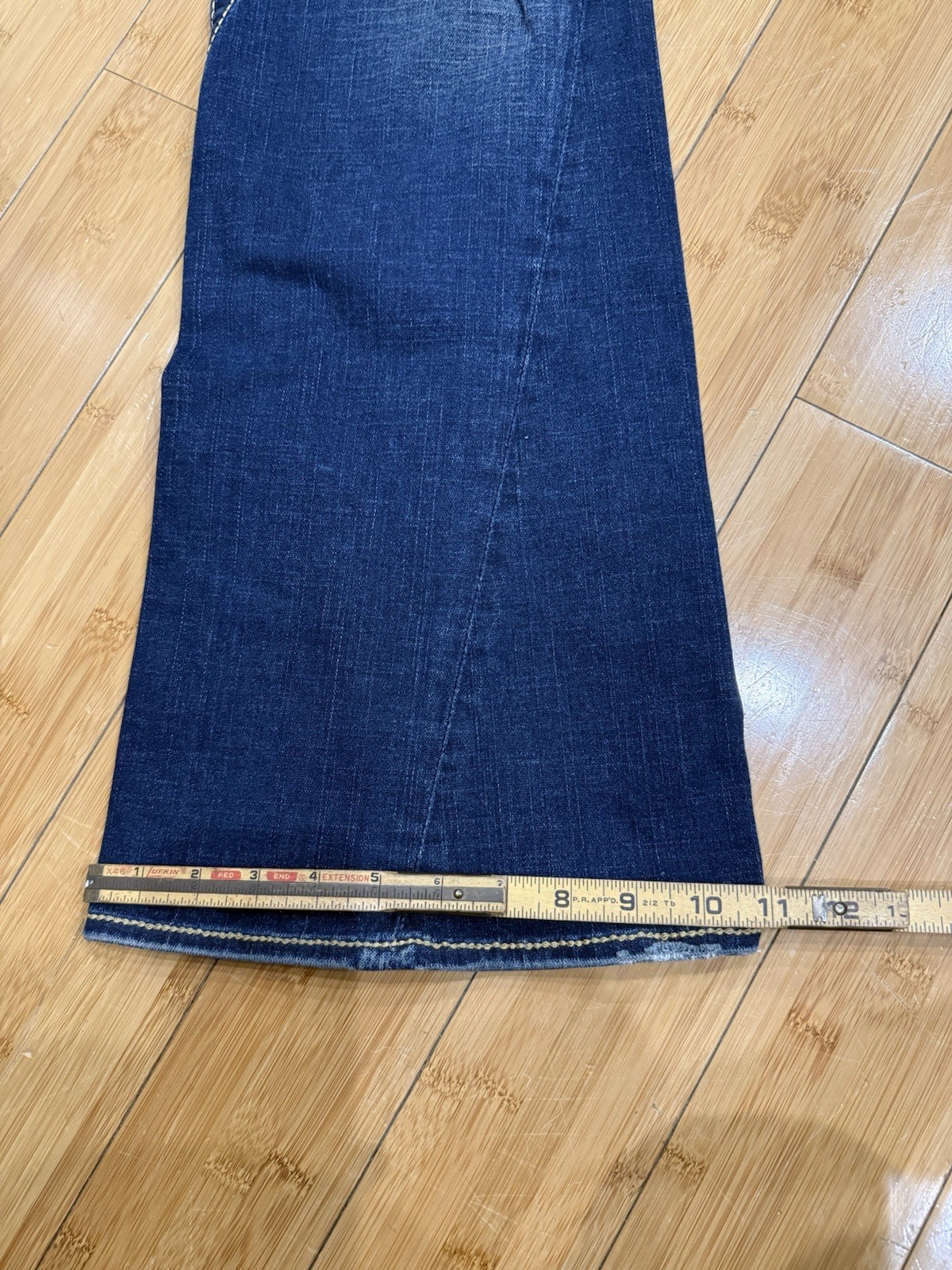 True Religion Disco Joey Big T Jeans Crystal Buttons Women’s 32 Flare Leg Y2K thumbnail 5