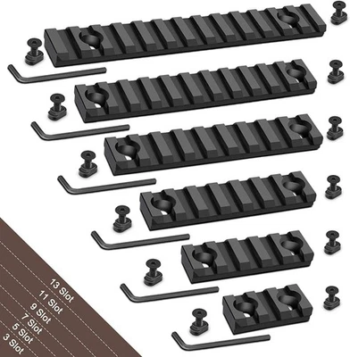 HUNTVP 1/4/5/6 Pack Aluminum 13 11 9 7 5 3 Slots M-LOK Rail Section Picatinny Rail Kit