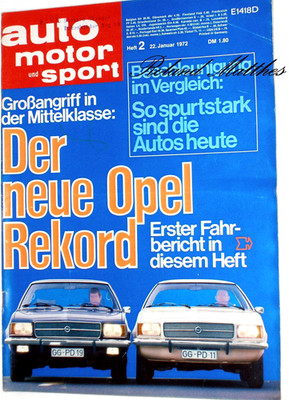 AMS 2-72+TEST - AUTOBIANCHI A 112 ABARTH+TATRA V8+OPEL REKORD LIMOUSINE & COUPÈ