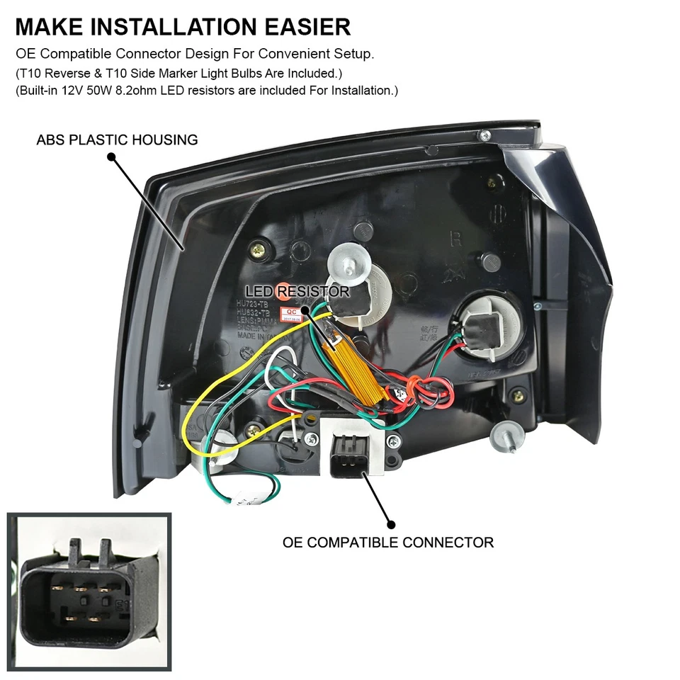 Black/Smoke Fits 2006-2010 Dodge Charger LED Tail Lights Brake Lamps Left+Right - Изображение 4 из 4