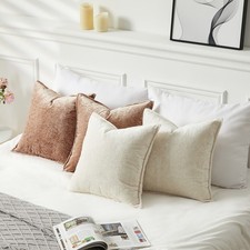 4-Pack 18x18" Thick Chenille Pillow Covers,Soft Sofa Bedroom Throw Pillow Cases