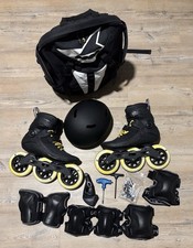 POWERSLIDE Swell Trinity 125 Black City Fitness Inline Skates+Schützer+Rucksack