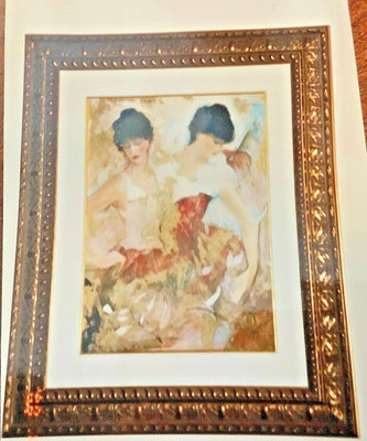 JANET TREBY ''TWO DANCERS''  SIGNED SERIGRAPH 38x32 Framed W/COA