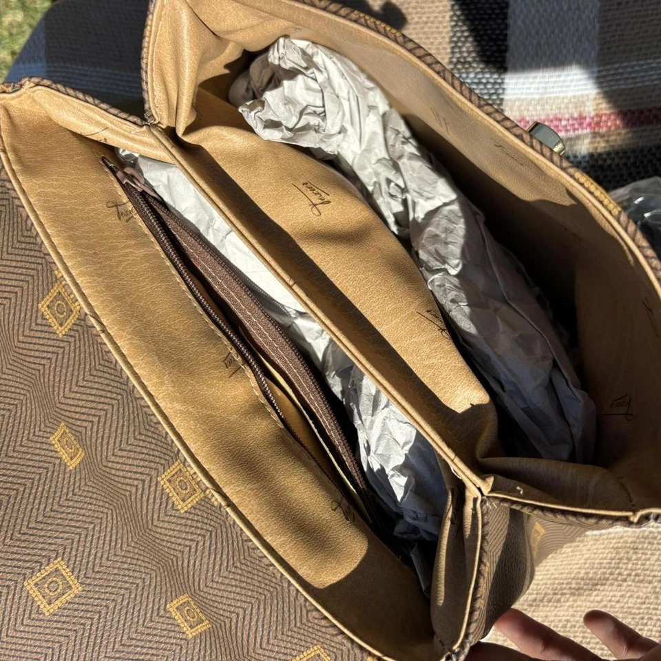 Vintage Jacques Esterel Paris Top Handle Bag – Brown Monogram – Made in France - Image 2 of 4