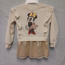 Disney Little Girls Minnie Mouse Dress Size 5 Long Sleeve