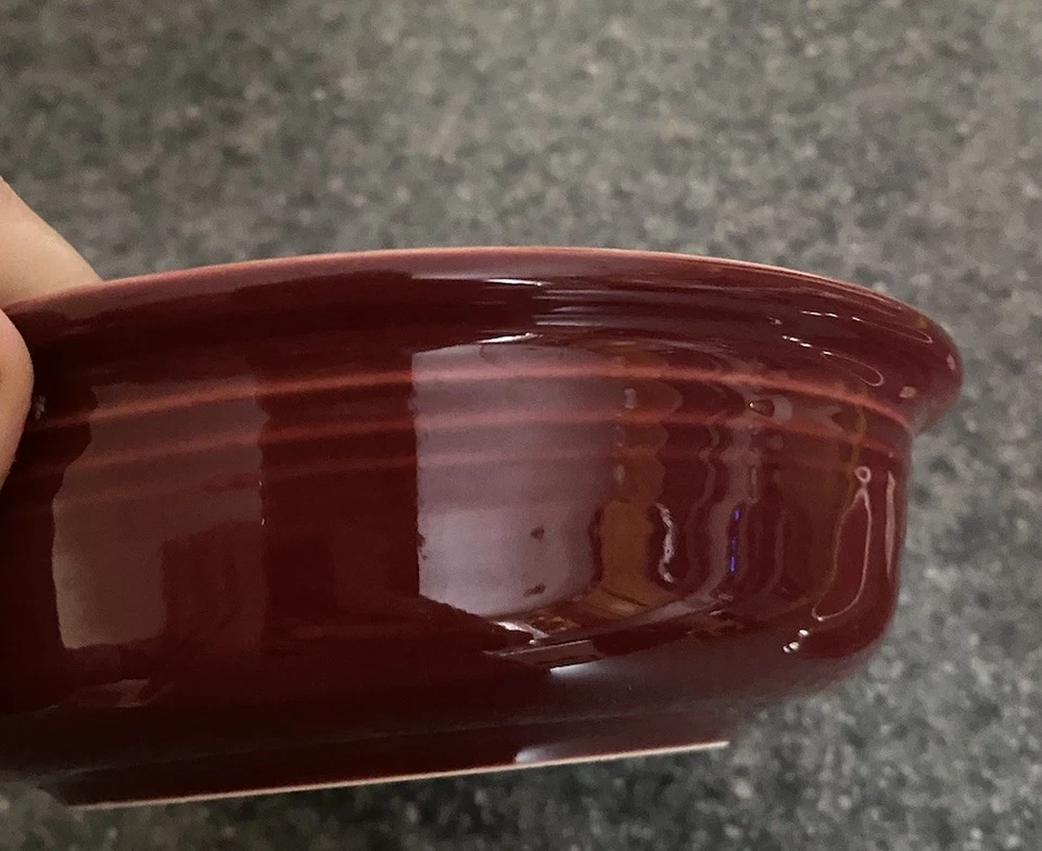 复古 Fiestaware Homer Laughlin 汤谷物碗 Cinnabar 7 英寸美国 — 第 2/4 张图片