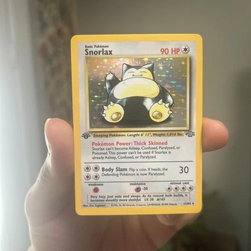 Pokémon TCG Snorlax 11/64 1st Edition Holo Rare - WOTC Jungle - LP
