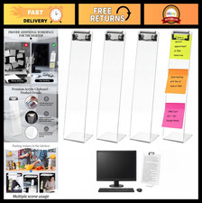 4 Pcs Acrylic Monitor Memo Boards - Transparent Sticky Note Holders, Office Desk