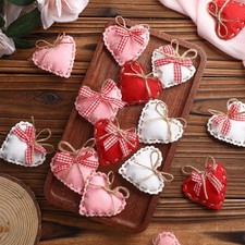 24 Pcs Valentine Felt Heart Ornaments for Tree Small Heart Hanging Decoration...