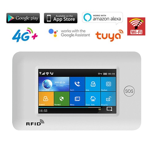 E38 WiFi+4G SMS Wireless Touch Keypad Home Security Alarm System+Tuya APP+Alexa - Picture 2 of 22