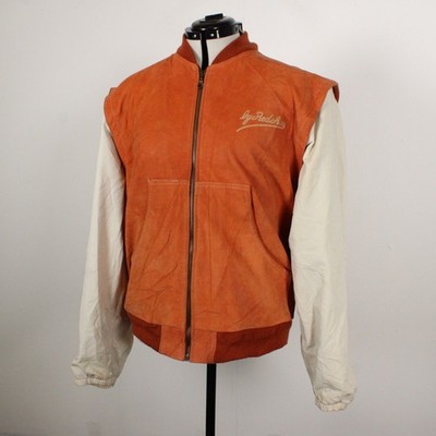 Vintage Redskins Paris B32 Leder Wildleder Bomber Jacke Zip Off Ärmel Herren M