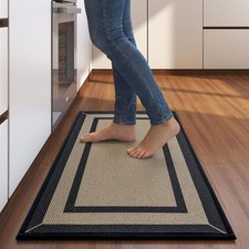 Kitchen Rugs Non Slip Washable Kitchen Mats for Floor 17"x30" Brown