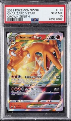 2023 POKEMON SWORD & SHIELD CROWN ZENITH #019 CHARIZARD VSTAR PSA