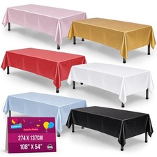 Plastic Rectangular Table Cloth Covers | Wipe Clean Party Tablecloths Disposable