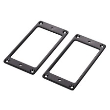 2 Pcs Guitar Humbucker Pickup Mounting Ring Frame Bridge Neck Flat Bottom Black