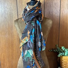 Charming Charlie Women's Scarf Boho Paisley Print Lightweight Polyester