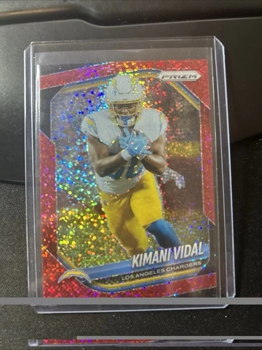 2025 Panini Prizm Kimani Vidal Los Angeles Chargers Red Sparkle Bl