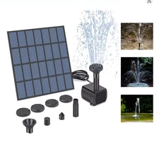 Solar Water Pump Kit – Solar-Powered Fountain with Nozzles for Bird Bath, Pond