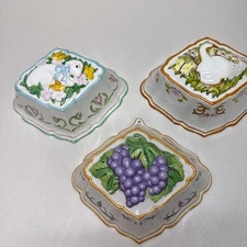 Le Cordon Bleu 1984 Franklin Mint Porcelain Glass Lot of 3