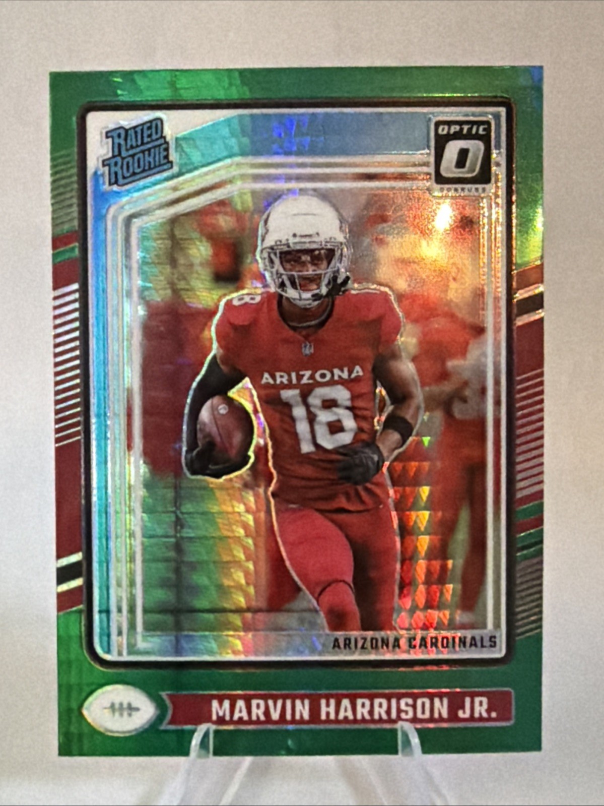 2024 NFL Donruss Optic Marvin Harrison Jr Rated Rookie Green Hyper RC #276 AZ