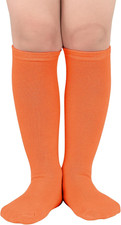 Kids Soccer and Baseball Knee High Socks - Girls Cotton Long Seamless Socks for