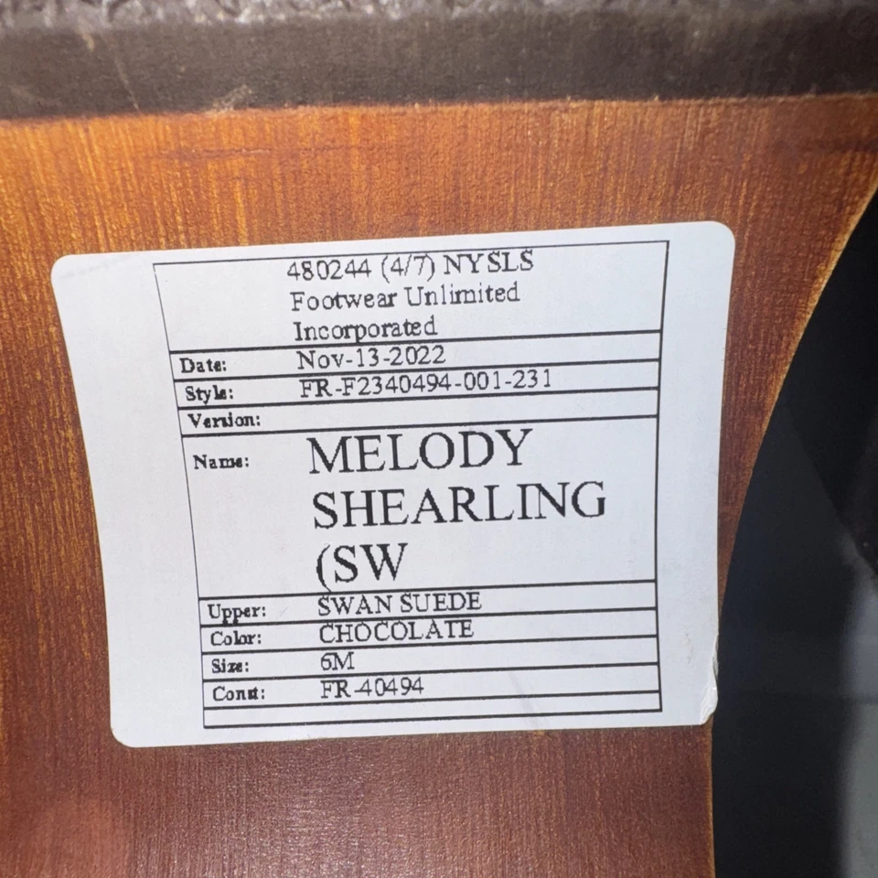 Zueco de madera de oveja Frye & Co Melody para mujer 6 gamuza marrón chocolate nuevo sin caja Foto 4 de 4